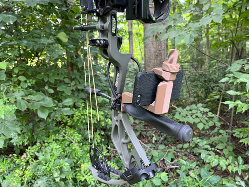 Compound bow phone mount